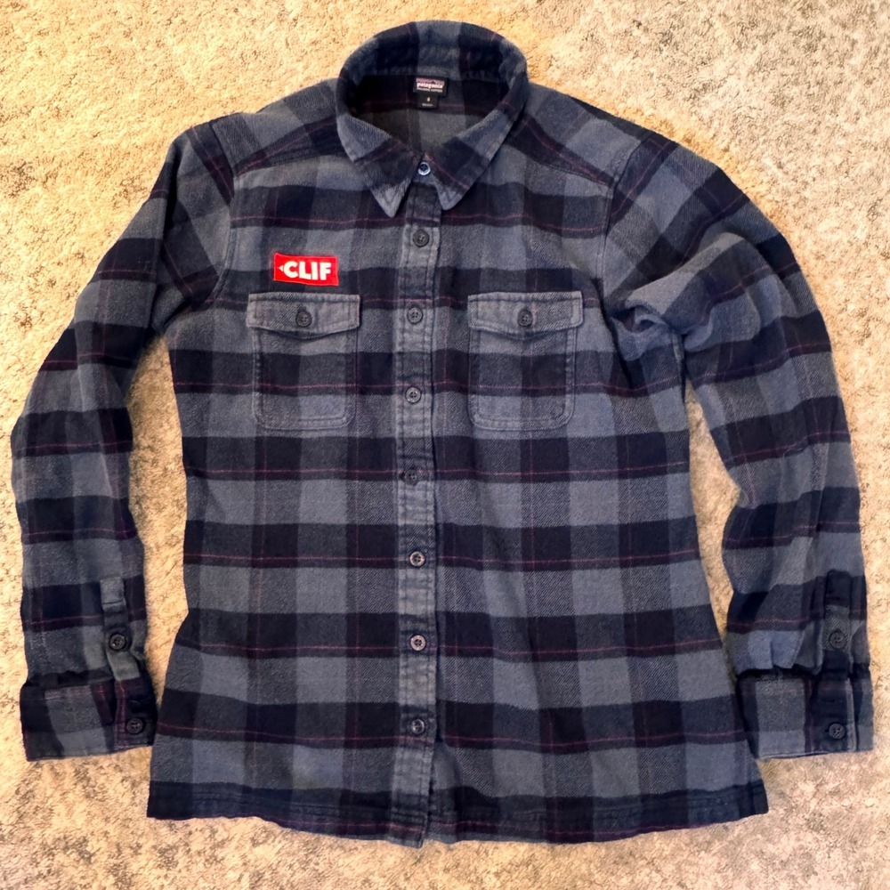 Patagonia Organic‎ Cotton Flannel Shirt Womens Size 8 Plaid Well Worn Button Up